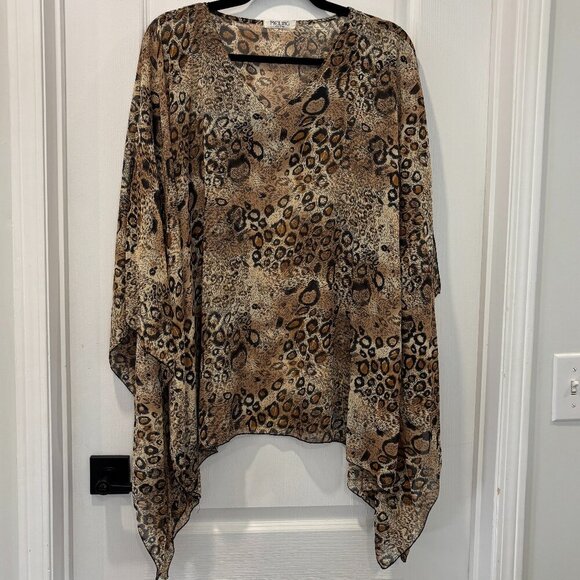 Meling Fashion Tops - Leopard Print Sheer Tunic